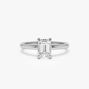 0.75 - 1.50 ctw 14k Four Prong Setting Emerald Cut Lab Grown Diamond Engagement Ring - Esther