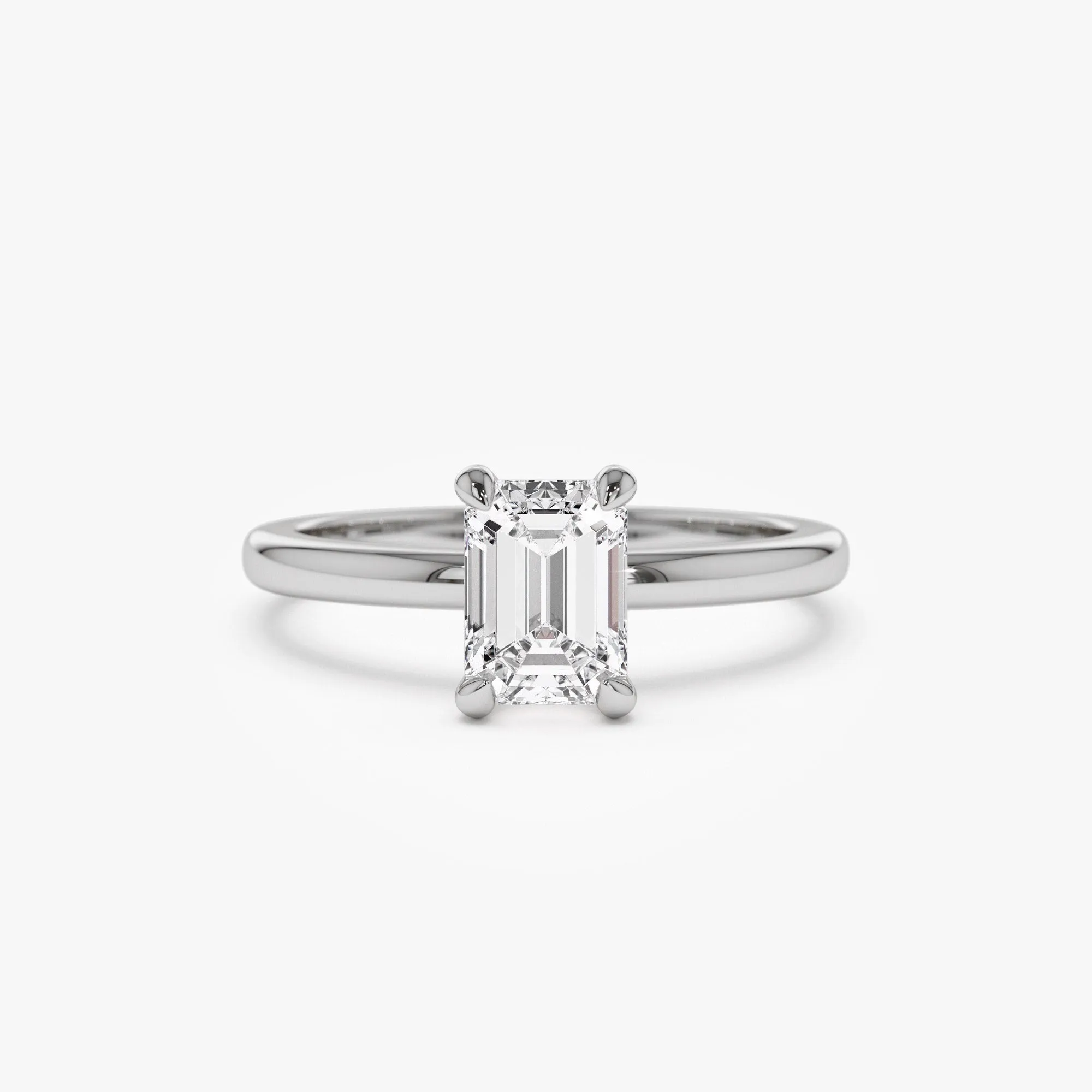 0.75 - 1.50 ctw 14k Four Prong Setting Emerald Cut Lab Grown Diamond Engagement Ring - Esther