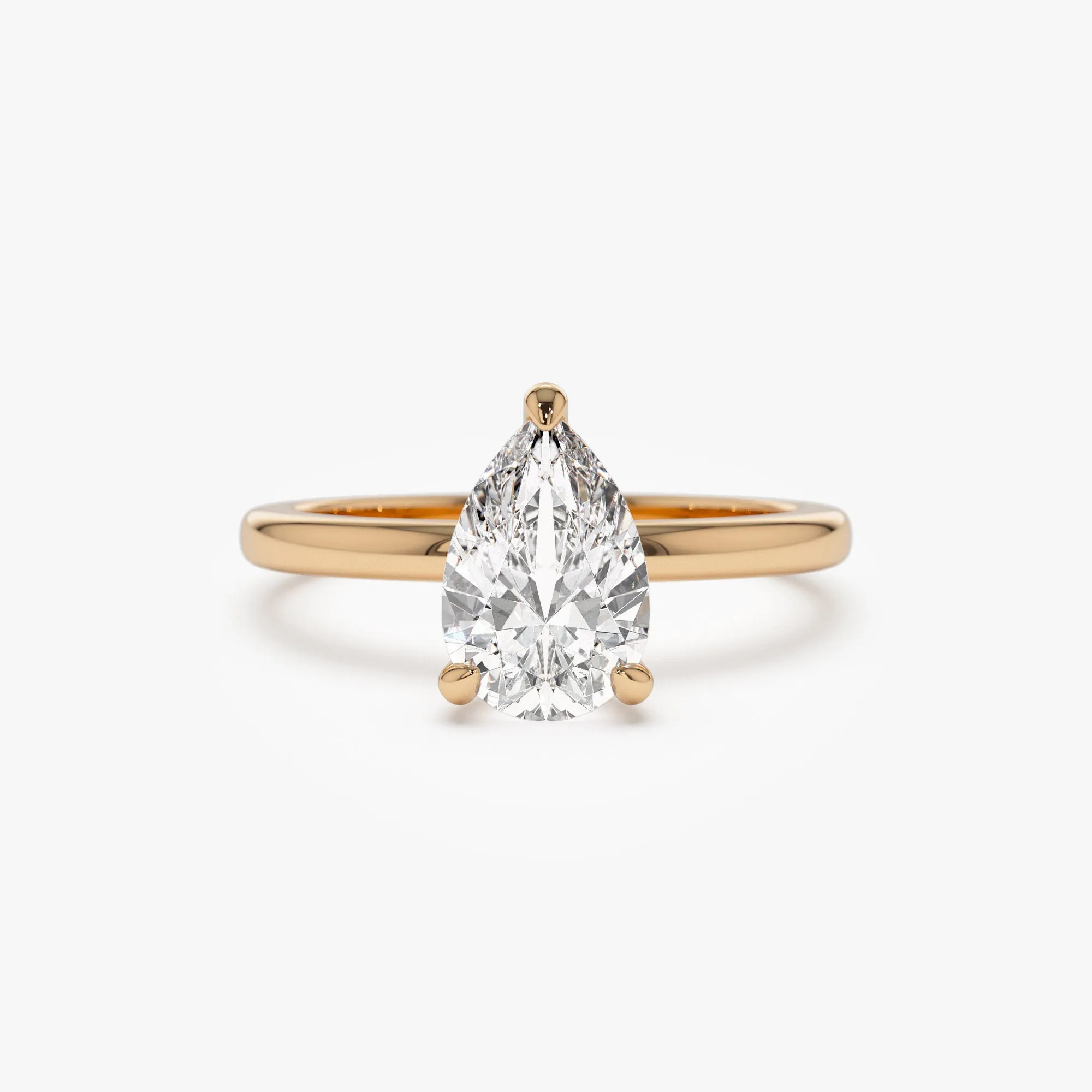 0.75 - 1.50 ctw 14k Prong Setting Pear Shaped Lab Grown Diamond Engagement Ring - Kylie