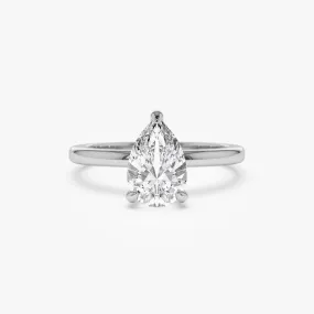 0.75 - 1.50 ctw 14k Prong Setting Pear Shaped Lab Grown Diamond Engagement Ring - Kylie