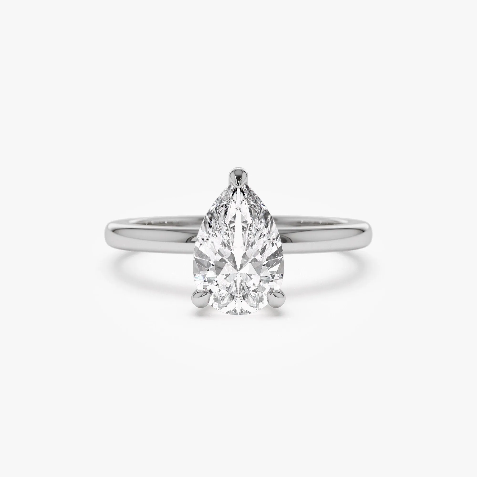 0.75 - 1.50 ctw 14k Prong Setting Pear Shaped Lab Grown Diamond Engagement Ring - Kylie