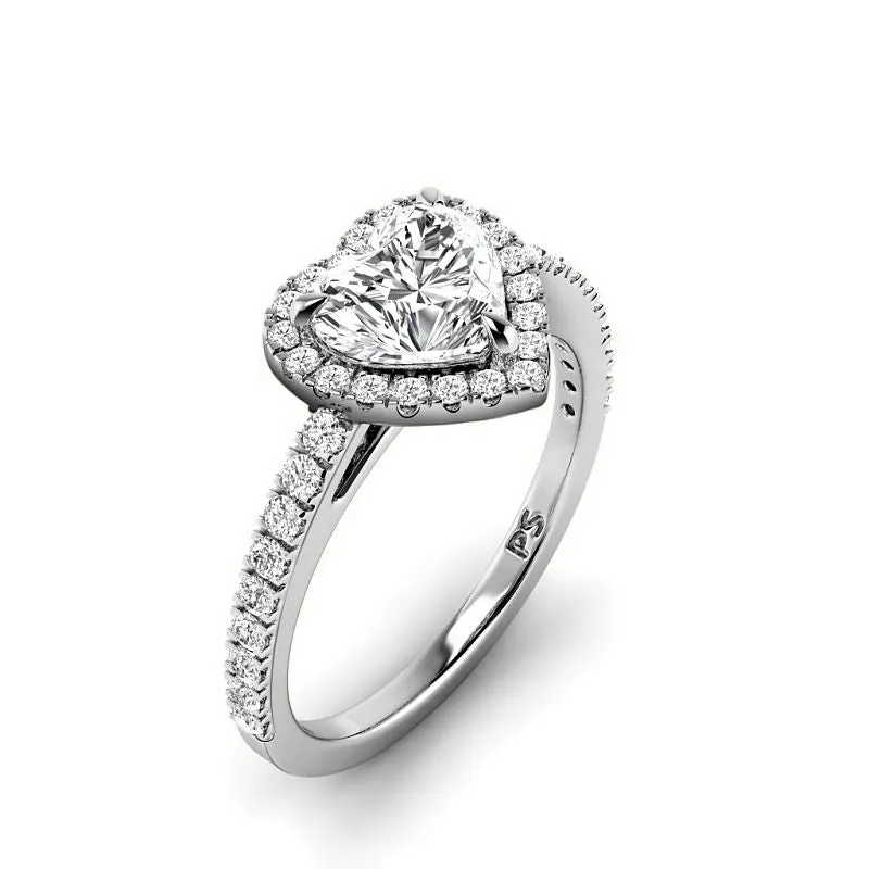 0.85-3.35 CT Round & Heart Cut Lab Grown Diamonds - Engagement Ring