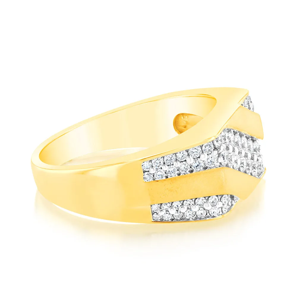 1 Carat Luminesce Lab Grown Diamond Gents Ring in 9ct Yellow Gold