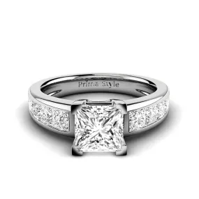 1.60-4.10 CT Princess Cut Lab Grown Diamonds - Engagement Ring