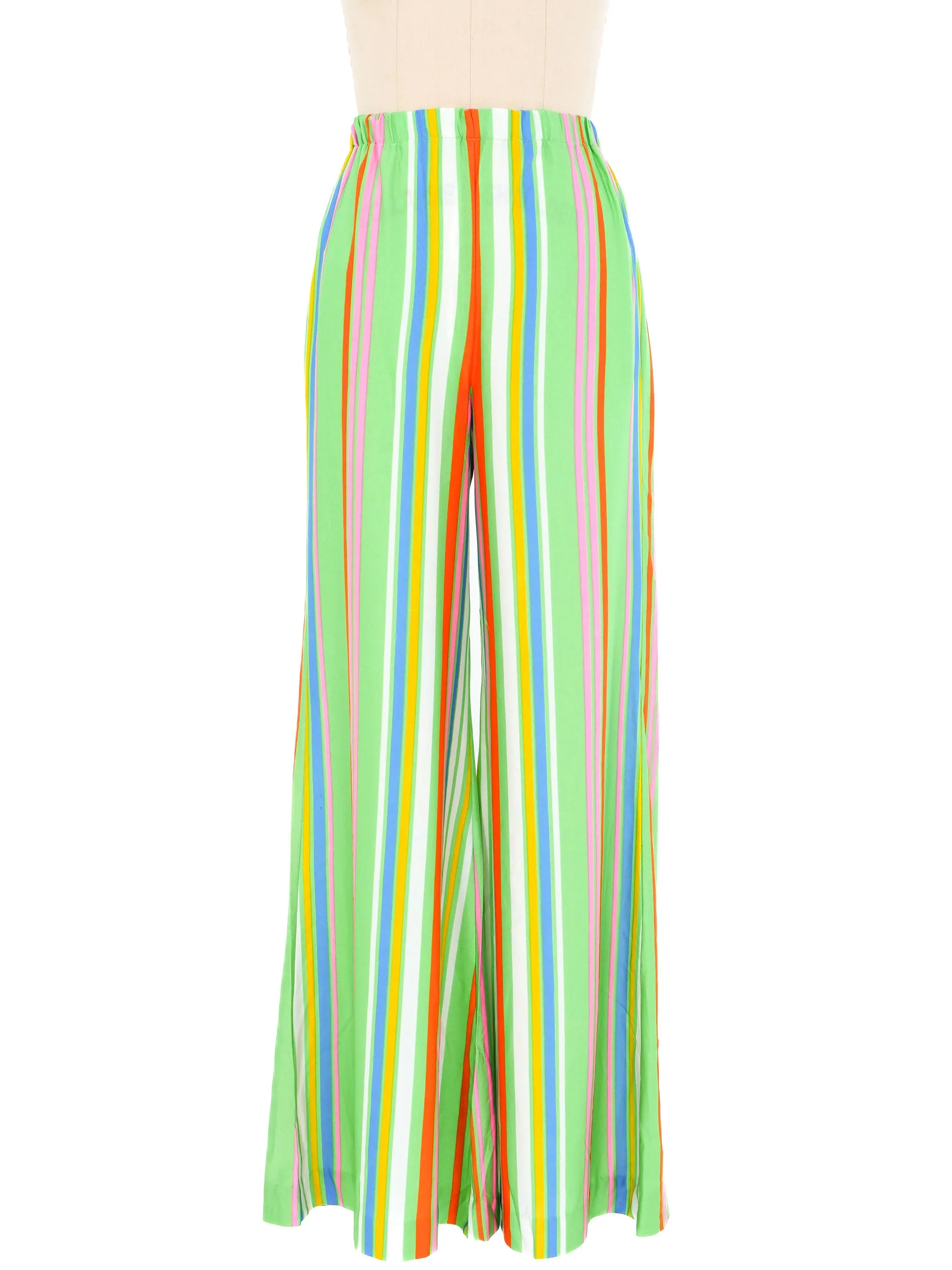 1960s Rainbow Striped Flared Pants