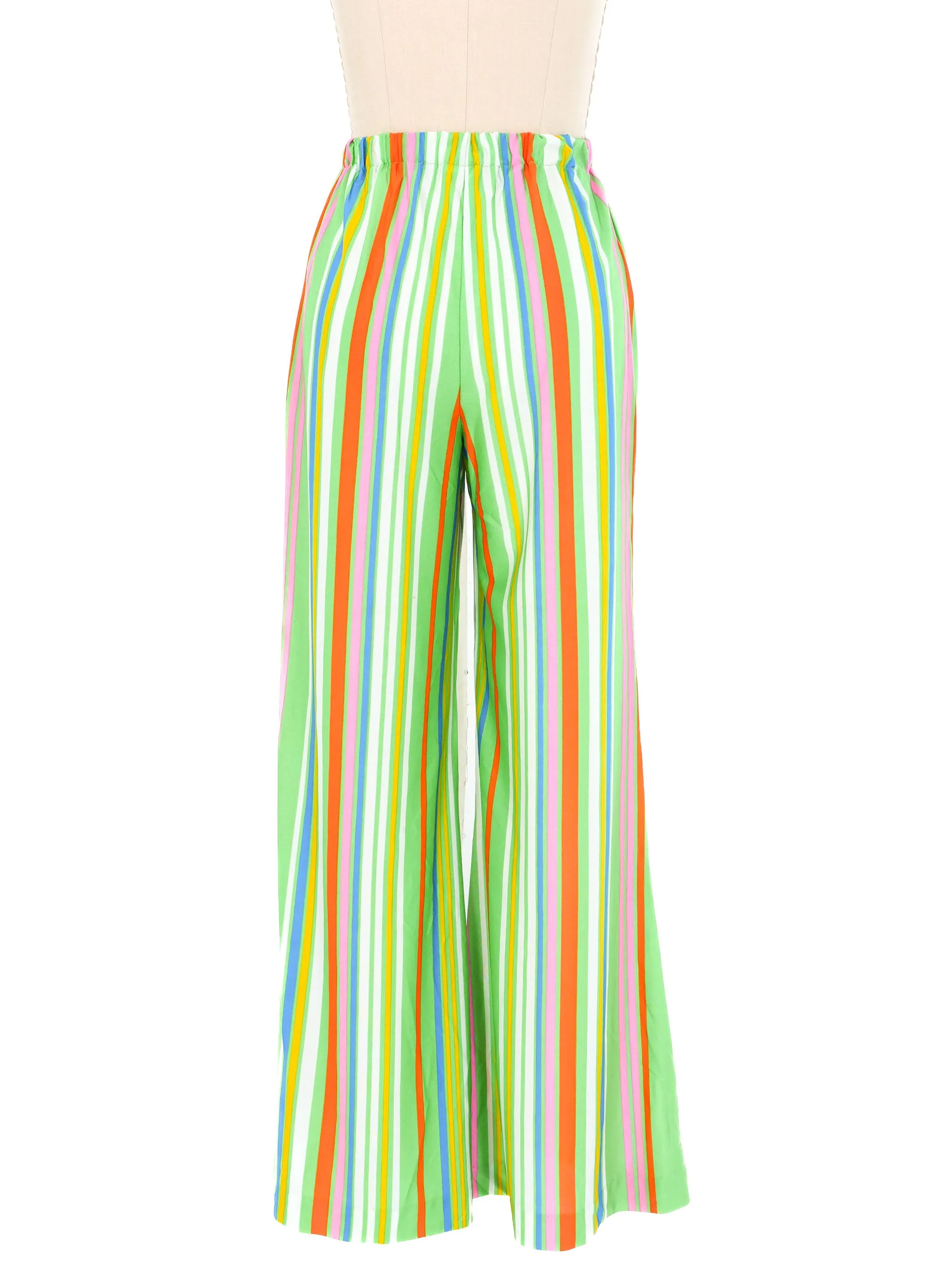 1960s Rainbow Striped Flared Pants