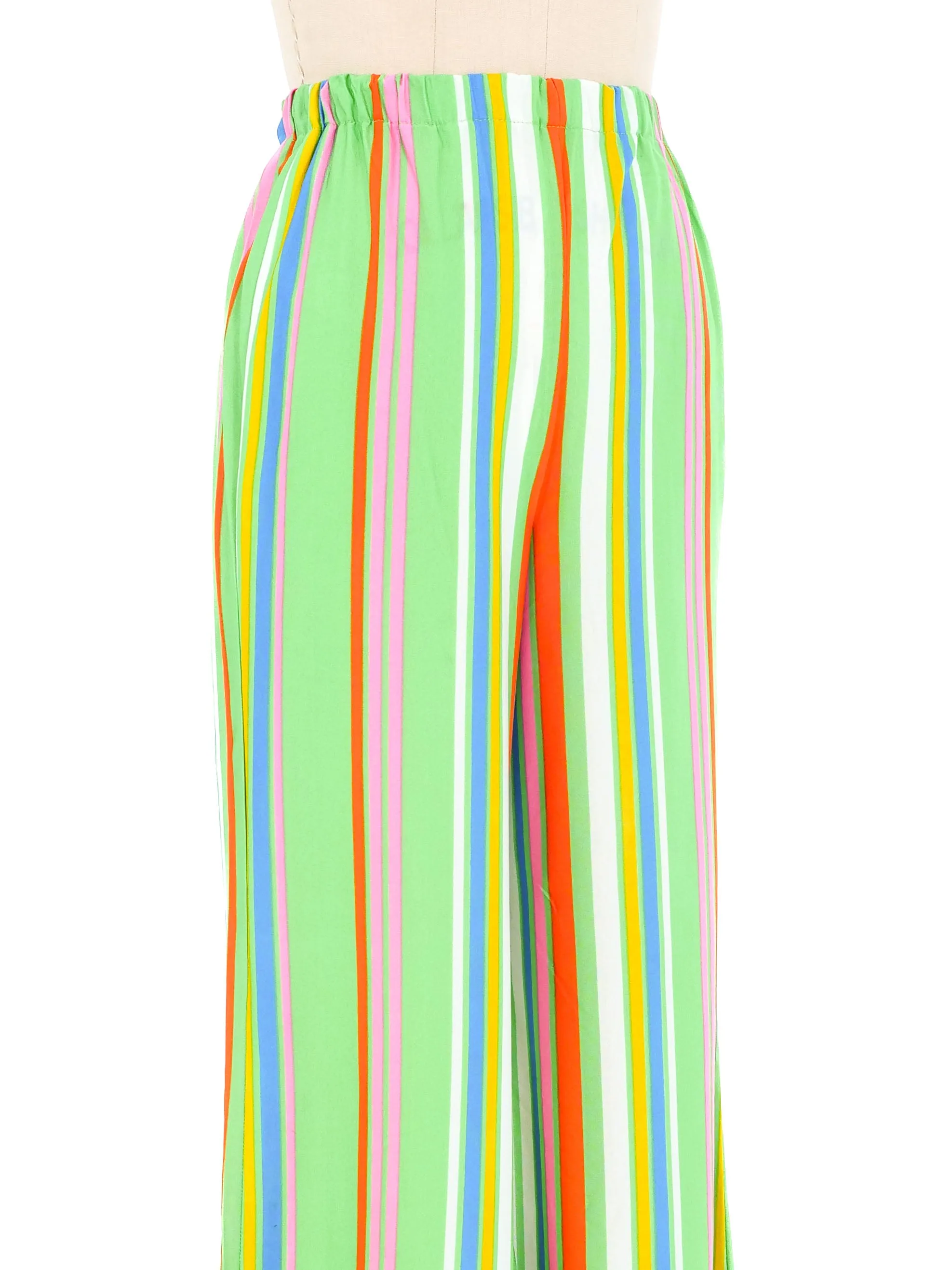 1960s Rainbow Striped Flared Pants