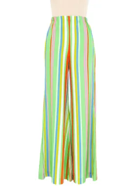 1960s Rainbow Striped Flared Pants