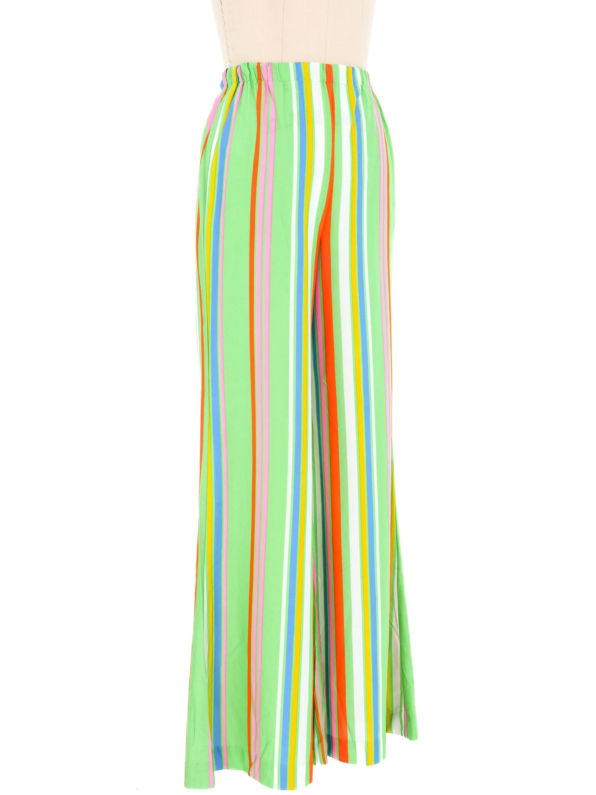 1960s Rainbow Striped Flared Pants