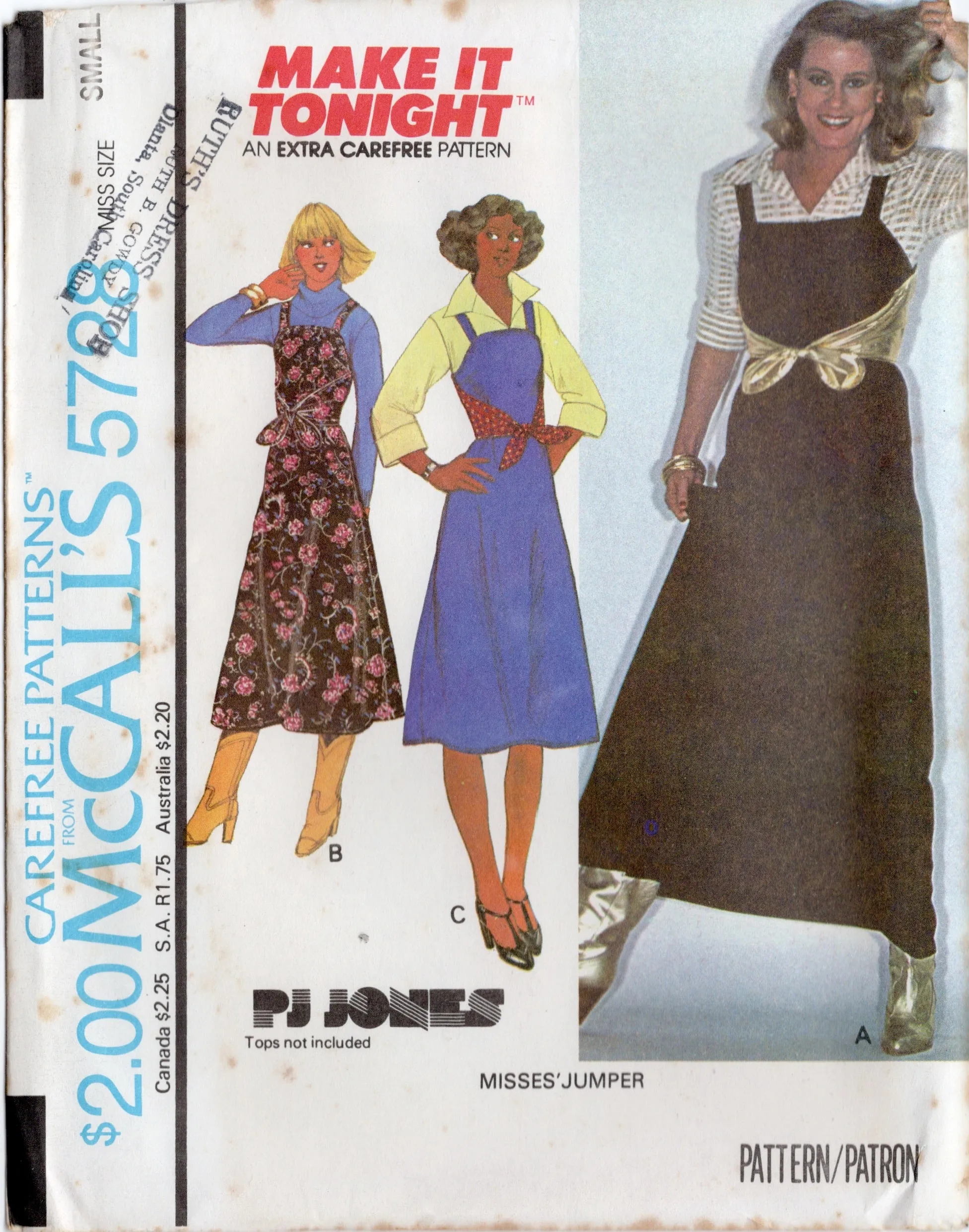 1970's McCall's Half Wrap Maxi or Midi Dress - Bust 30.5-34" - No. 5728