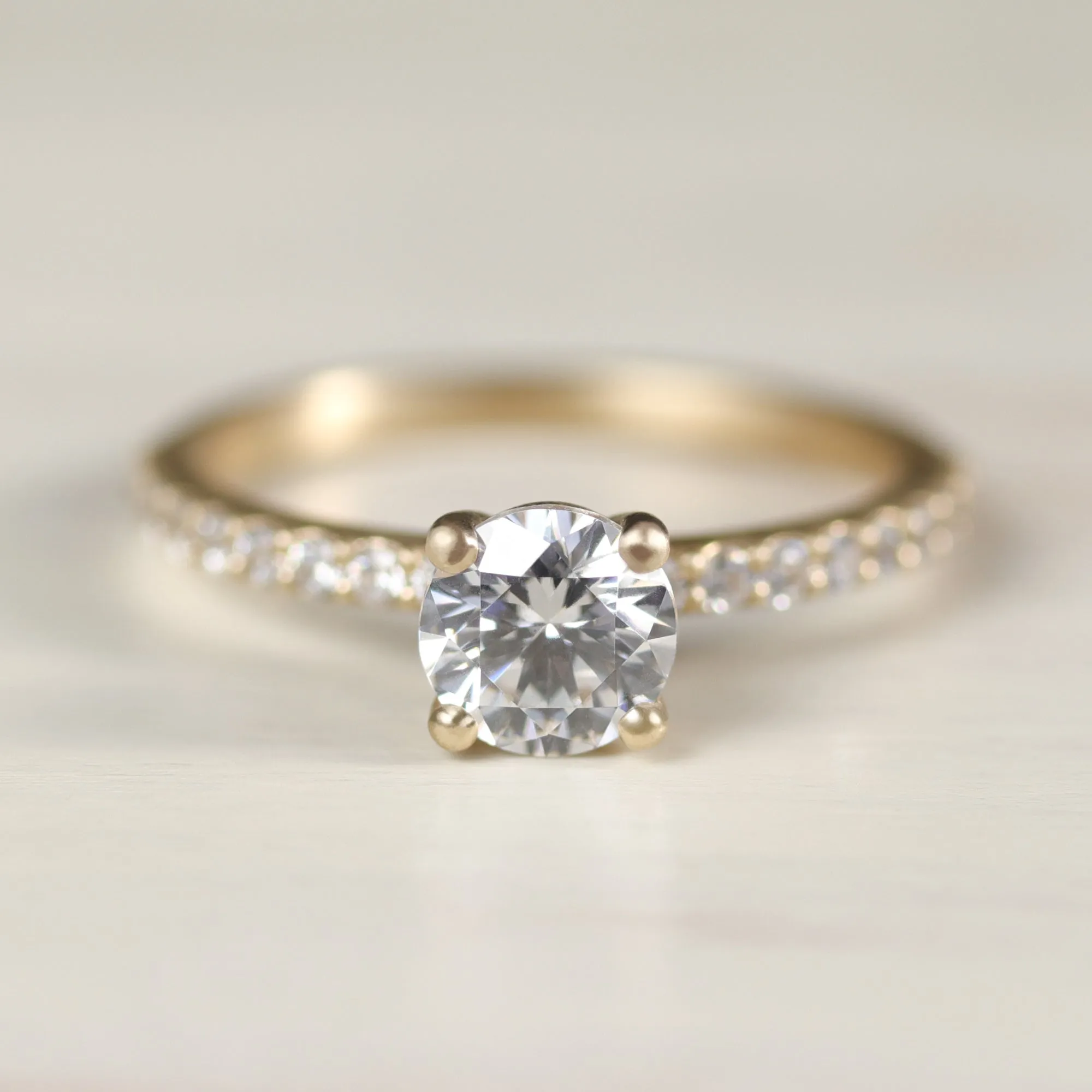 6mm Pave Basket Solitaire •