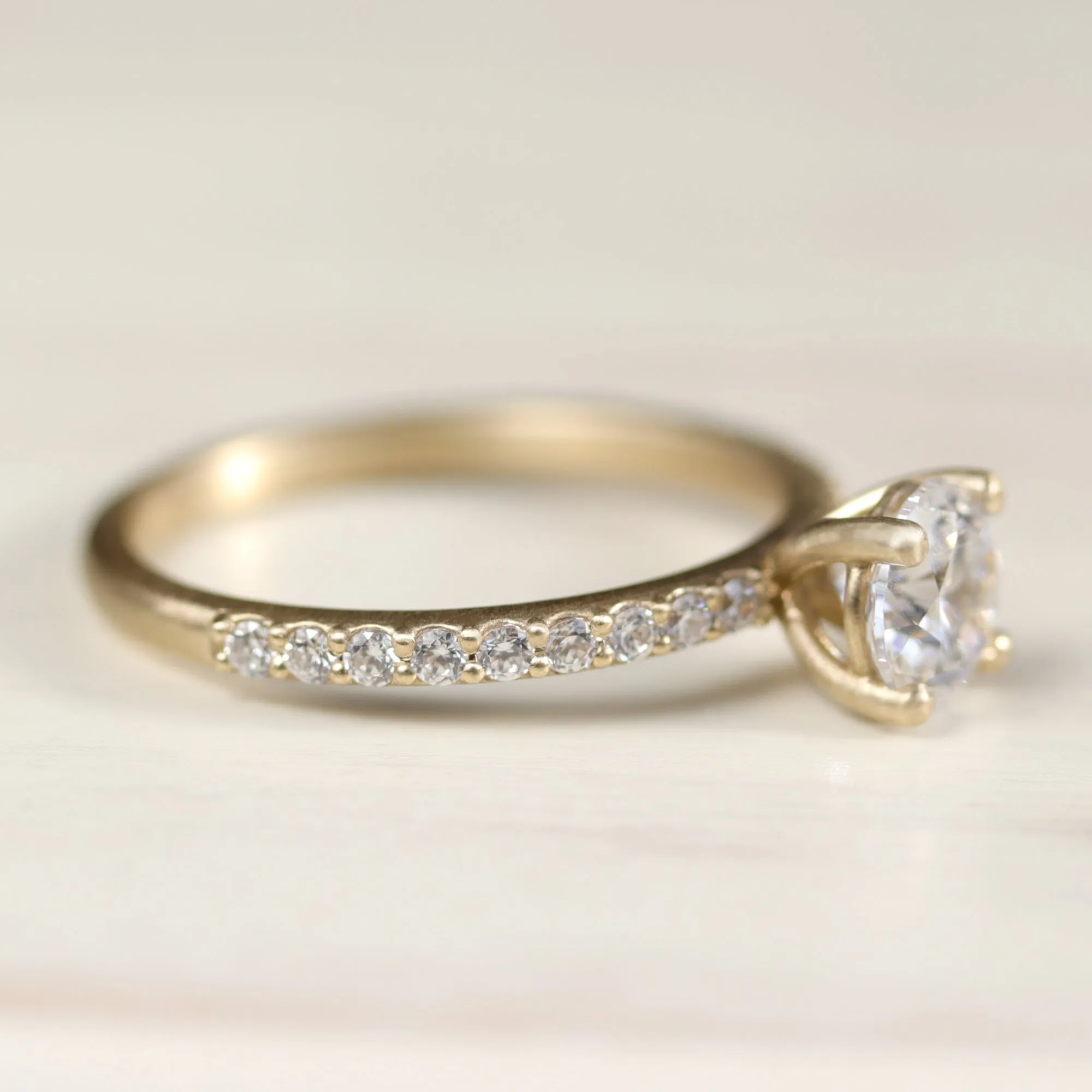 6mm Pave Basket Solitaire •