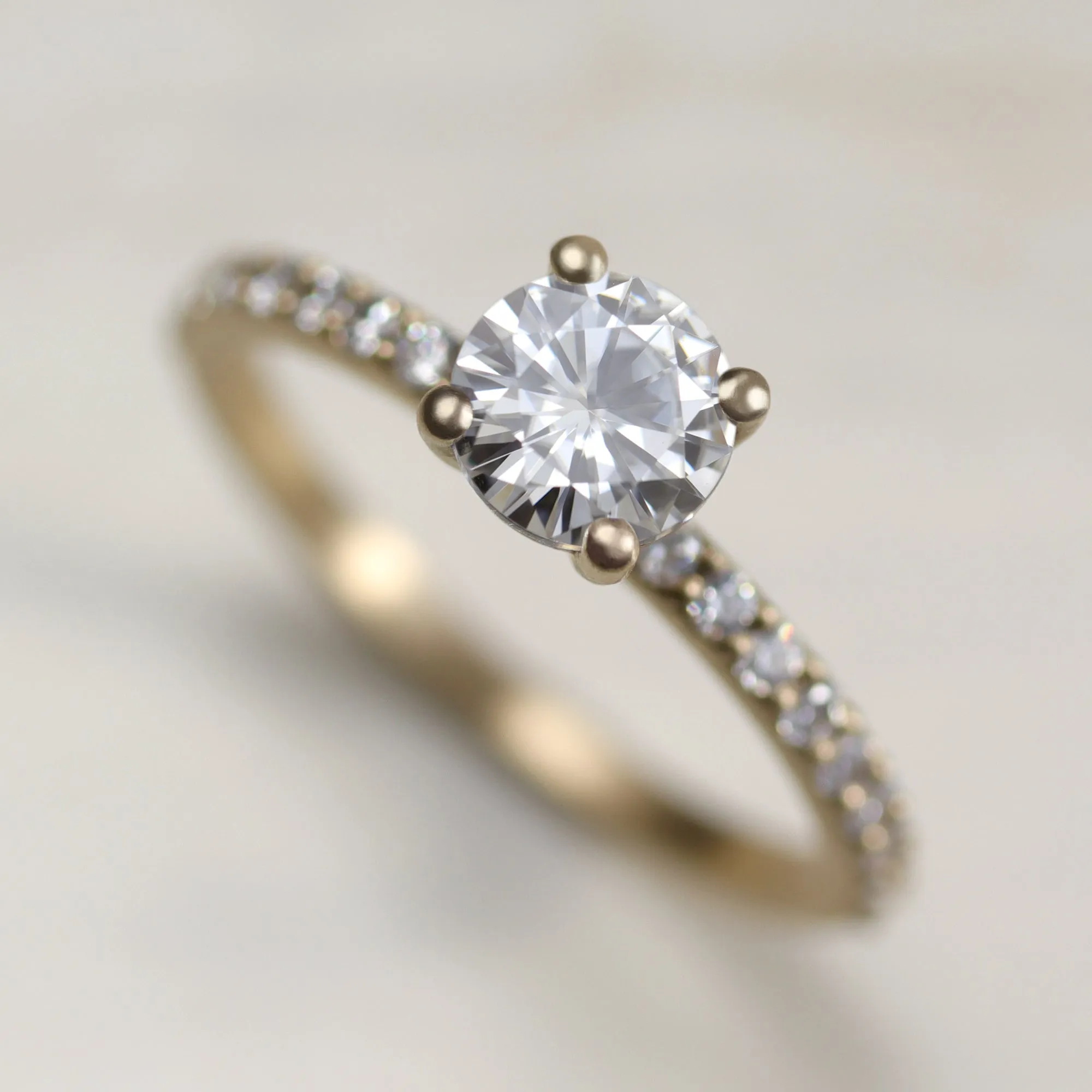 6mm Pave Basket Solitaire •