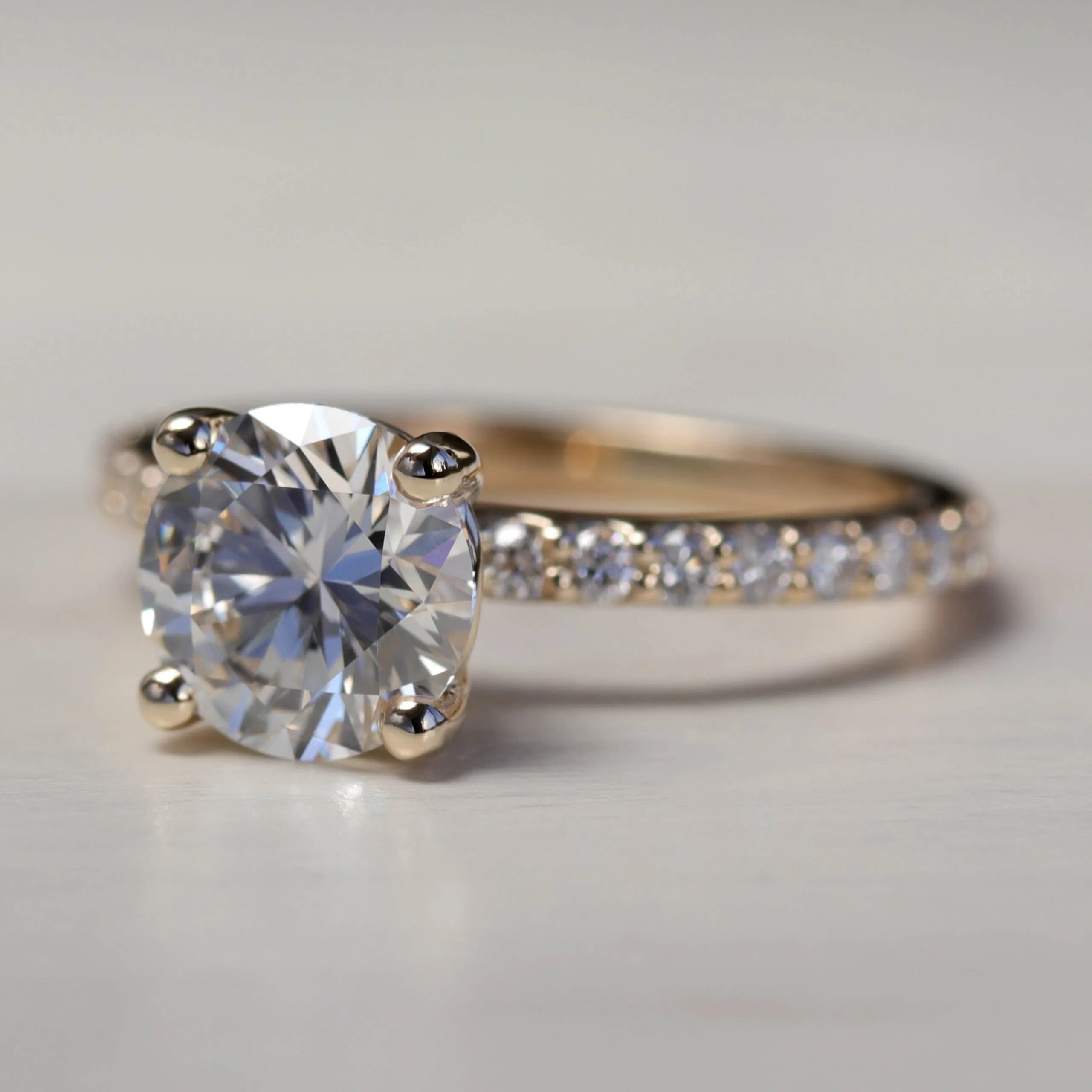 7mm Pave Basket Solitaire •