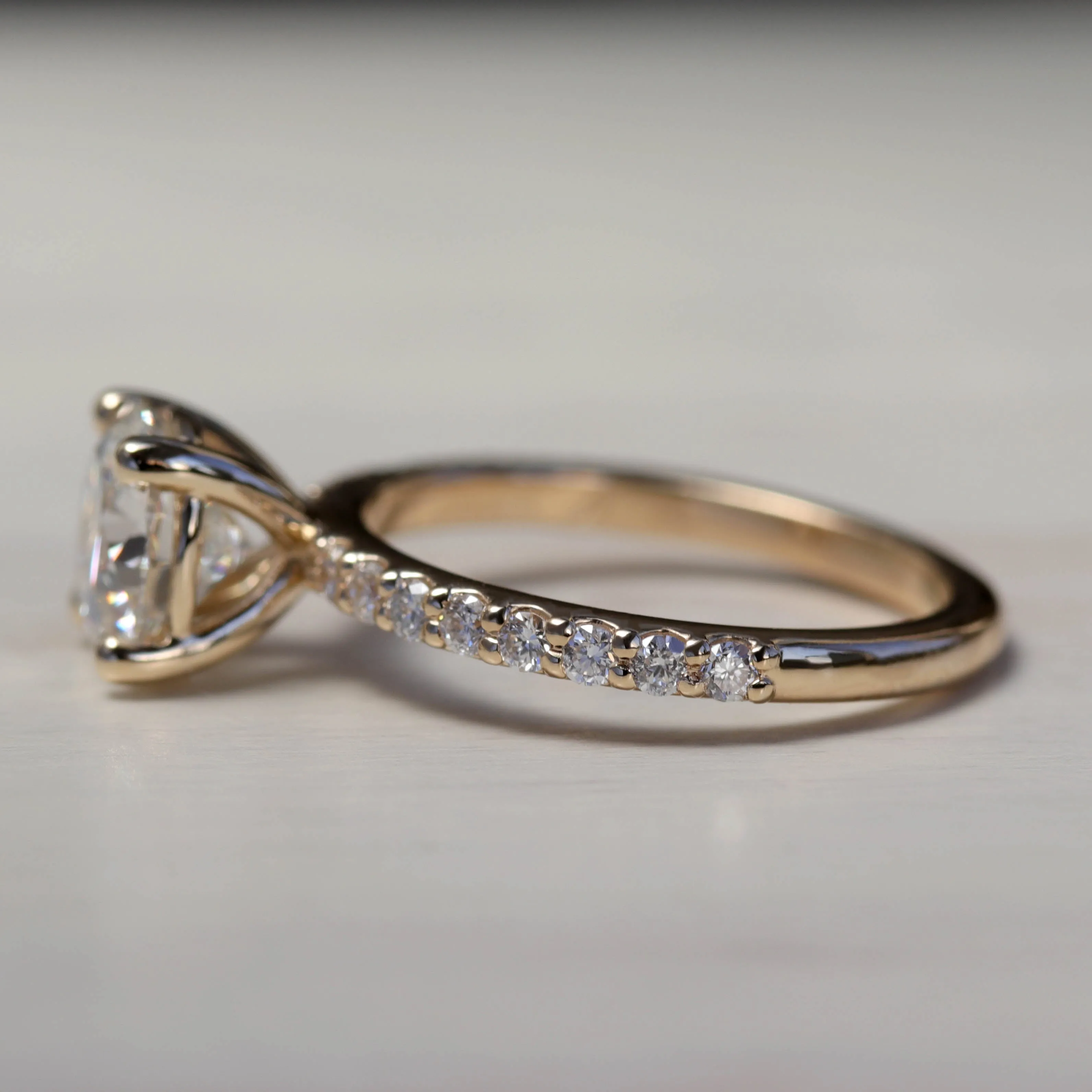 7mm Pave Basket Solitaire •