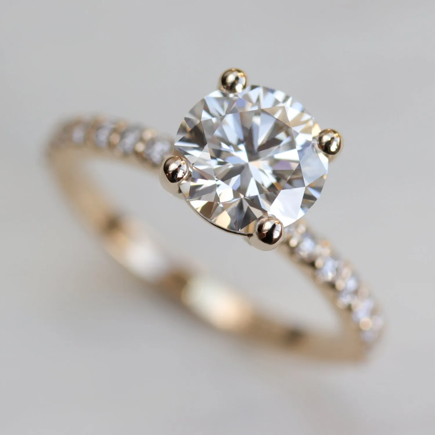 7mm Pave Basket Solitaire •