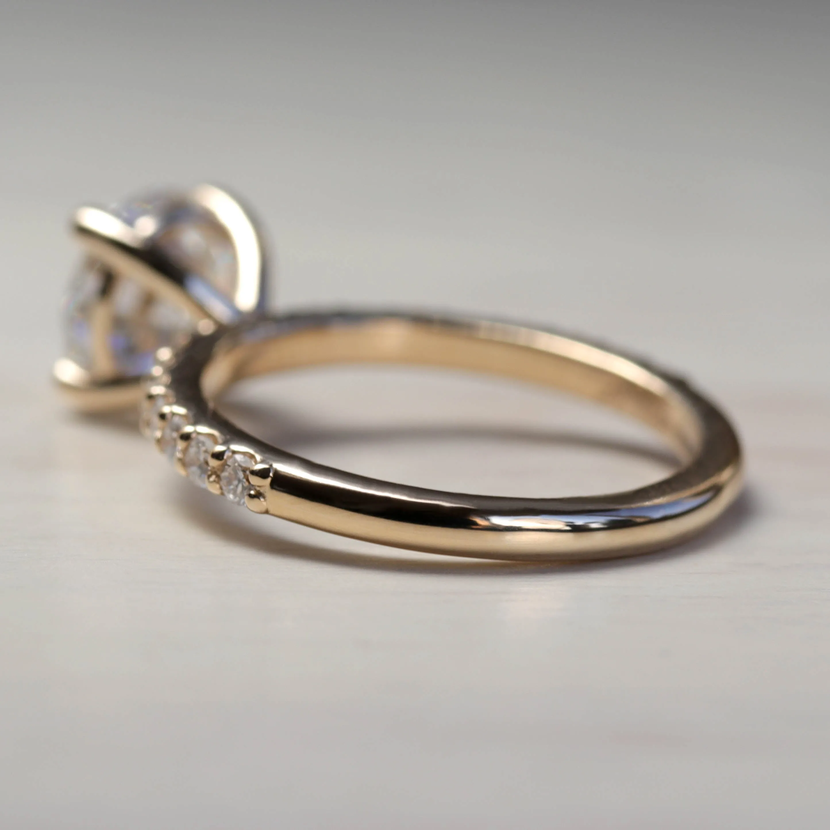 7mm Pave Basket Solitaire •