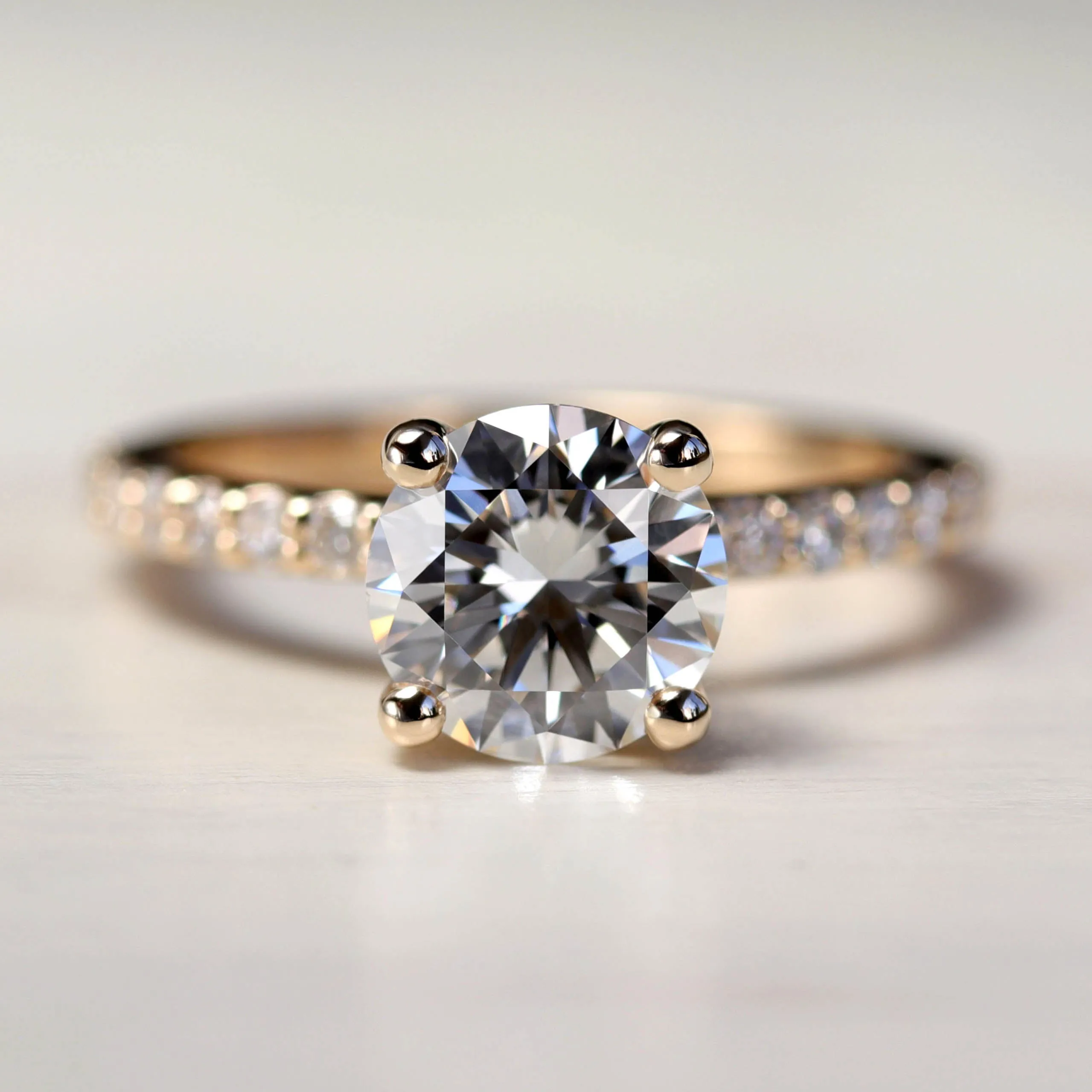 7mm Pave Basket Solitaire •