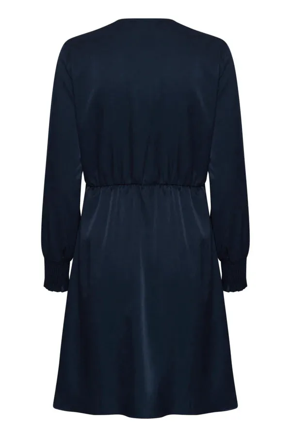 A2101 Navy Frviline Faux Wrap Dress