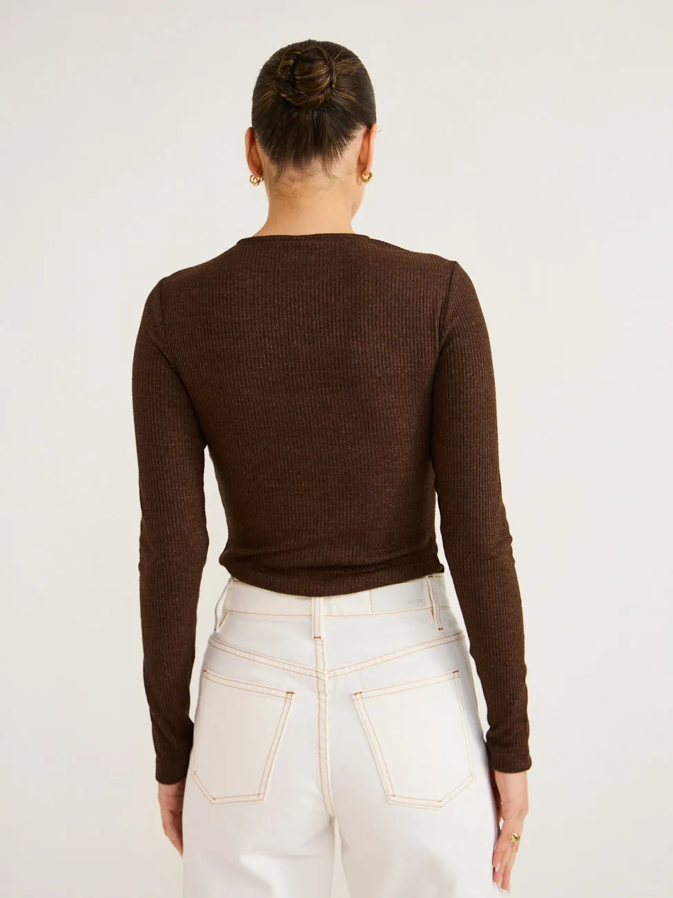 Acler Alfred Top in Dark Mocha