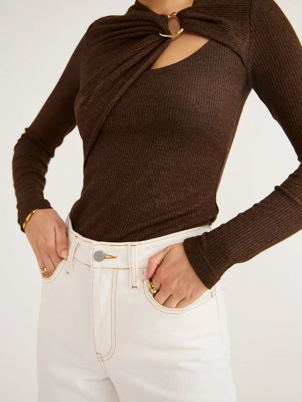 Acler Alfred Top in Dark Mocha