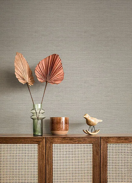 Agave Stone Faux Grasscloth Wallpaper