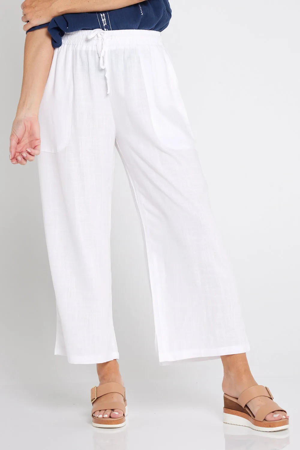 Aiko Linen Pants - White Linen