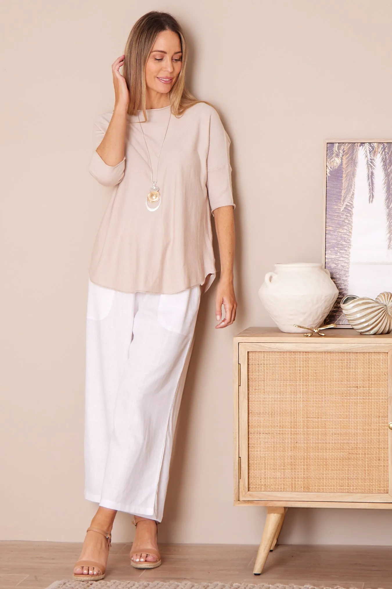 Aiko Linen Pants - White Linen