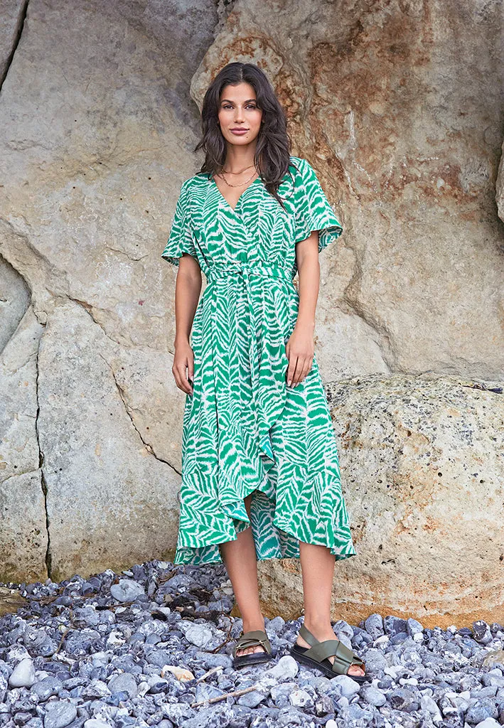 Alberte Wrap Dress - Simply Green