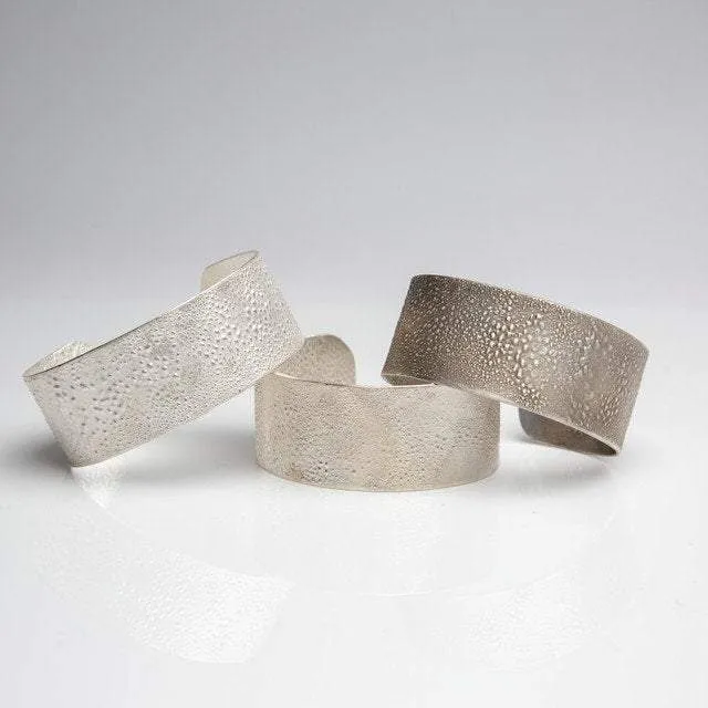 Amanda Moran Designs Oxidized Chunky Silver Satellite Cuff Bracelet