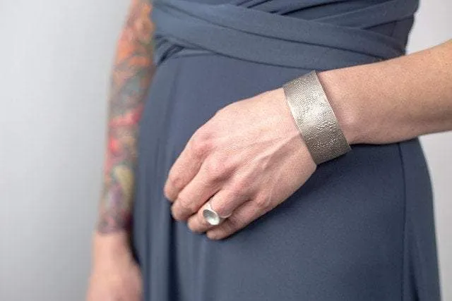 Amanda Moran Designs Oxidized Chunky Silver Satellite Cuff Bracelet