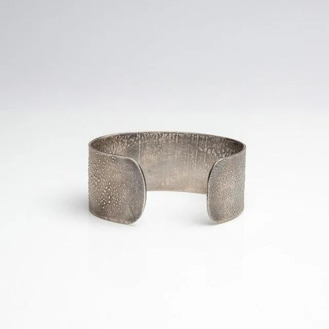 Amanda Moran Designs Oxidized Chunky Silver Satellite Cuff Bracelet