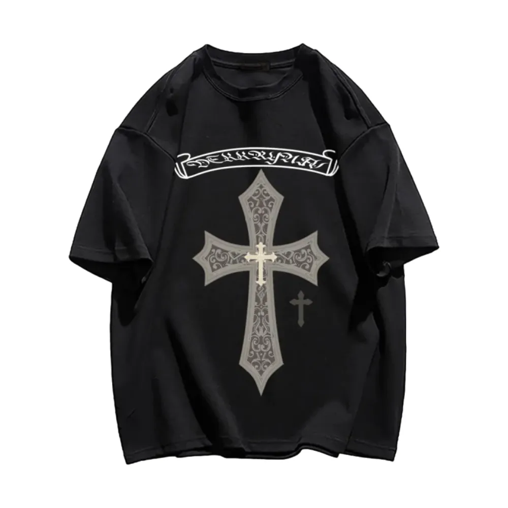 “American Cross Letter Print” T-shirt