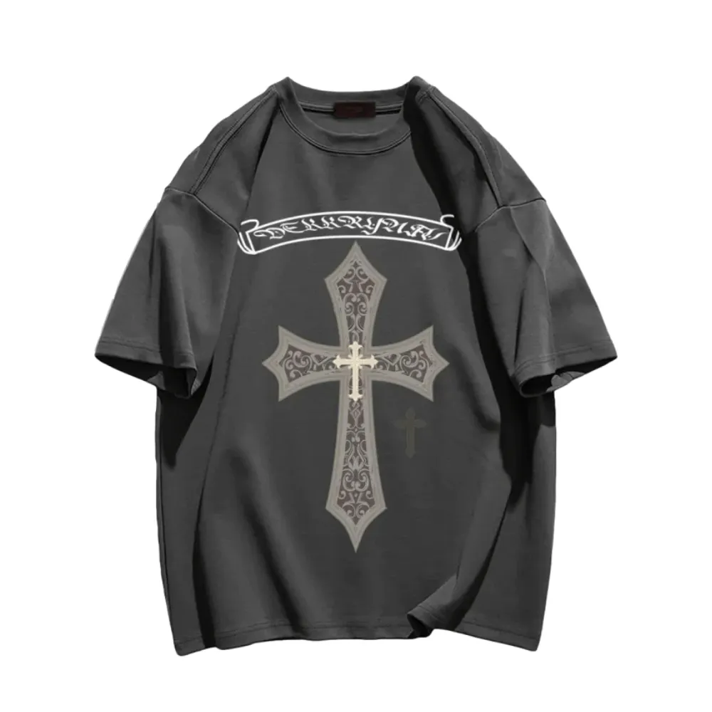 “American Cross Letter Print” T-shirt