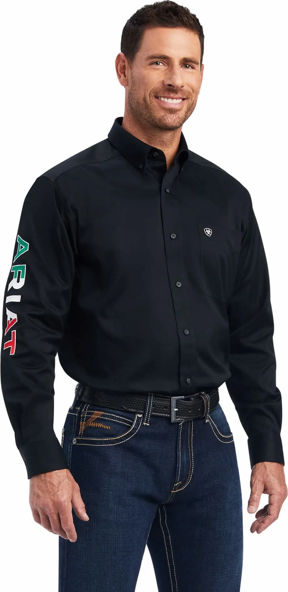 ARIAT Men's Team Logo Twill Fitted LS Shirt 10038914