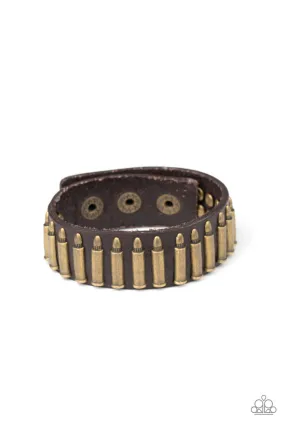 Armed and Dangerous Brass Paparazzi Bracelet