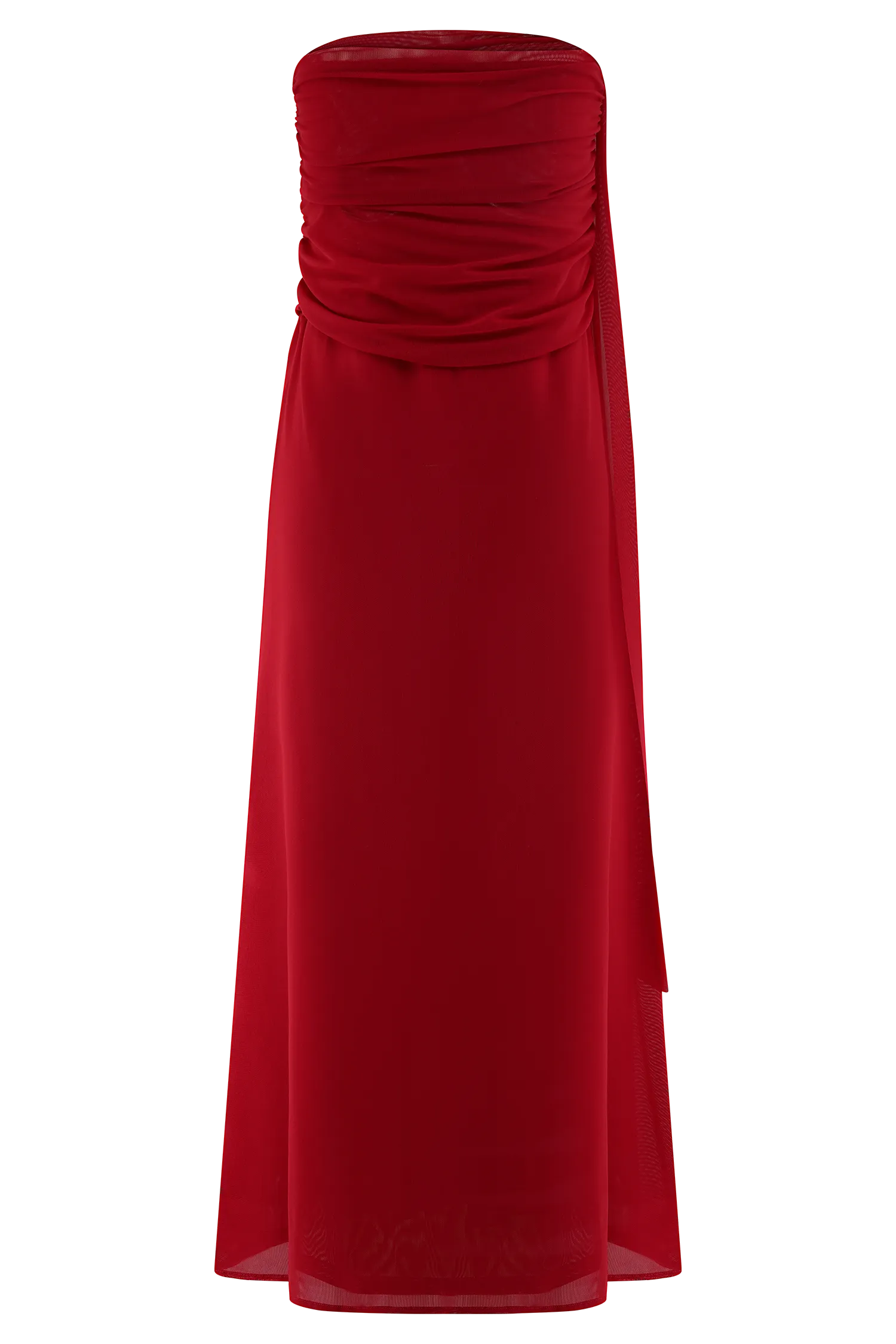 Arna Mesh Maxi Skirt - Ruby