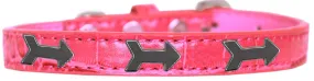 Arrows Widget Croc Dog Collar Bright Pink Size 14