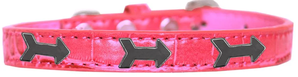 Arrows Widget Croc Dog Collar Bright Pink Size 14