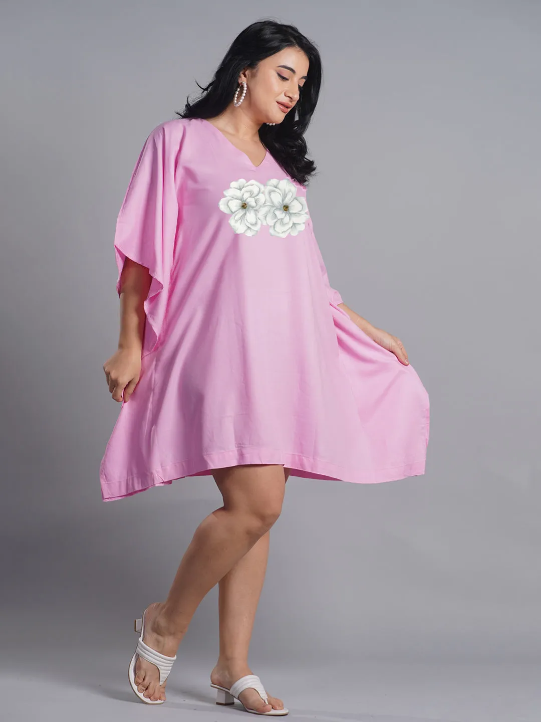 BabyPink Rayon Kaftan - Pretty Perfect