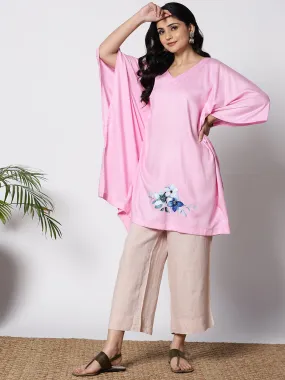 BabyPink Rayon Kaftan - Selective