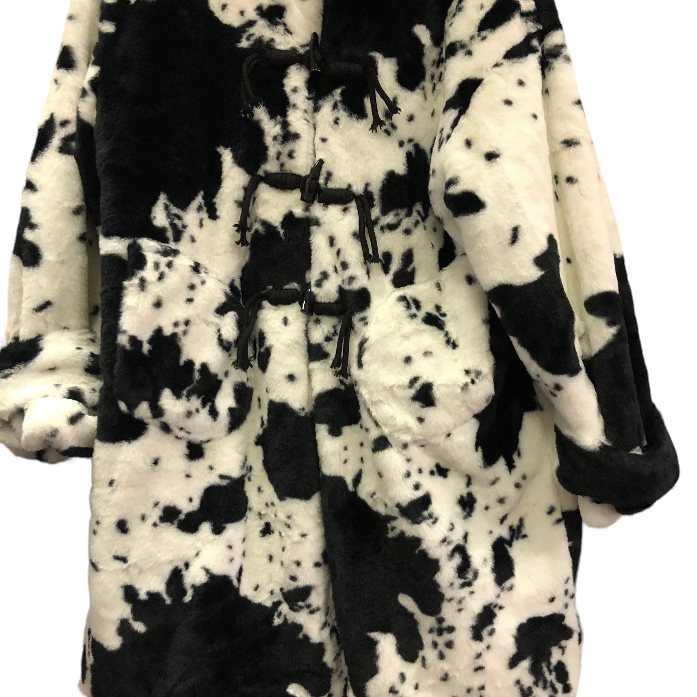 Back in Stock! Cow Patterned Fleece Long Jacket