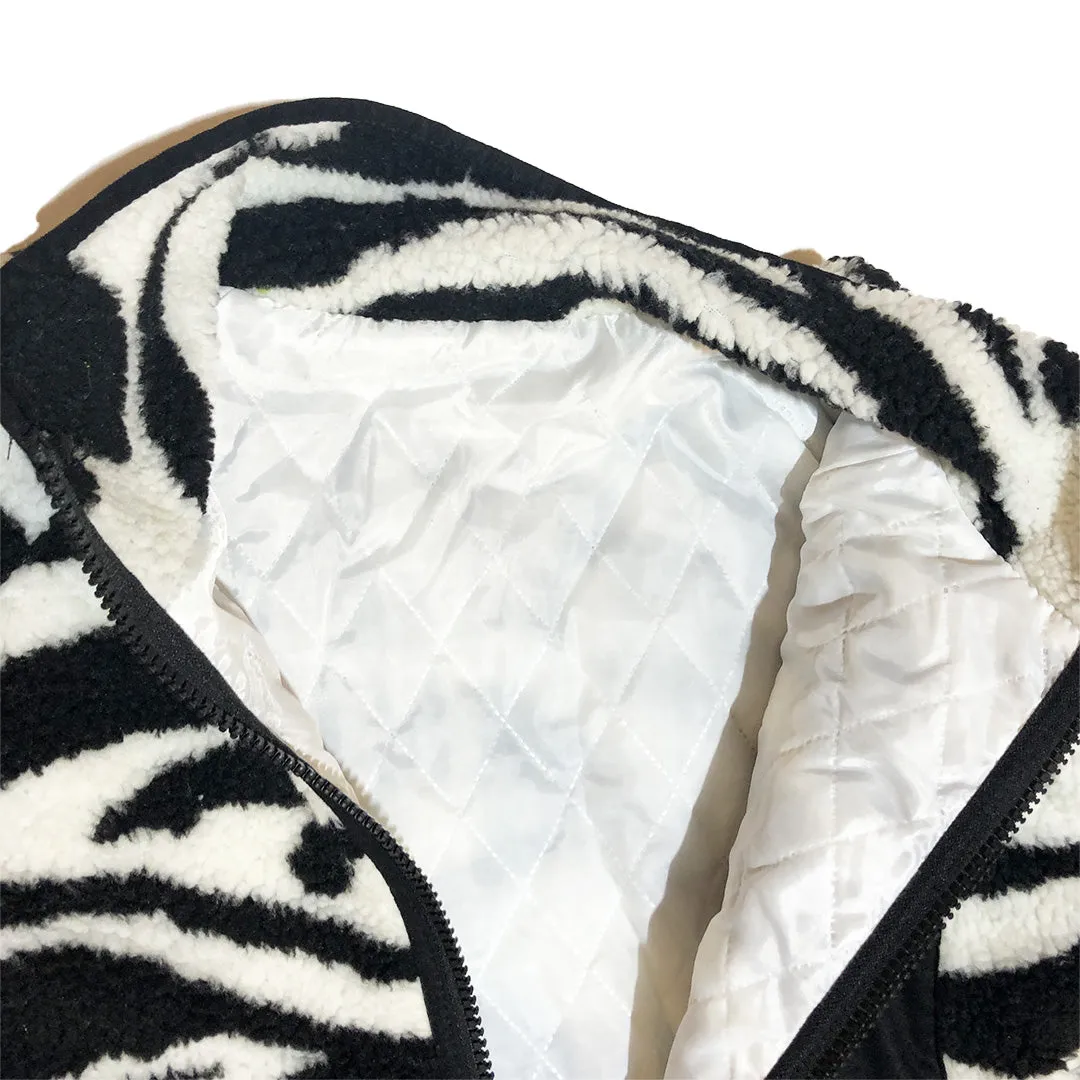 BACK IN STOCK!! Zebra Patterned Fleece Long Jacket