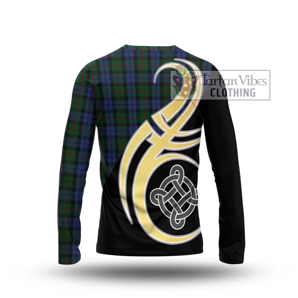 Baird Tartan Long Sleeve T-Shirt with Family Crest and Celtic Symbol Style