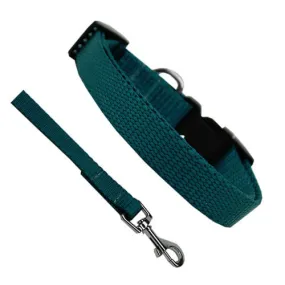 Basic Style Collar and Lead Set — Teal