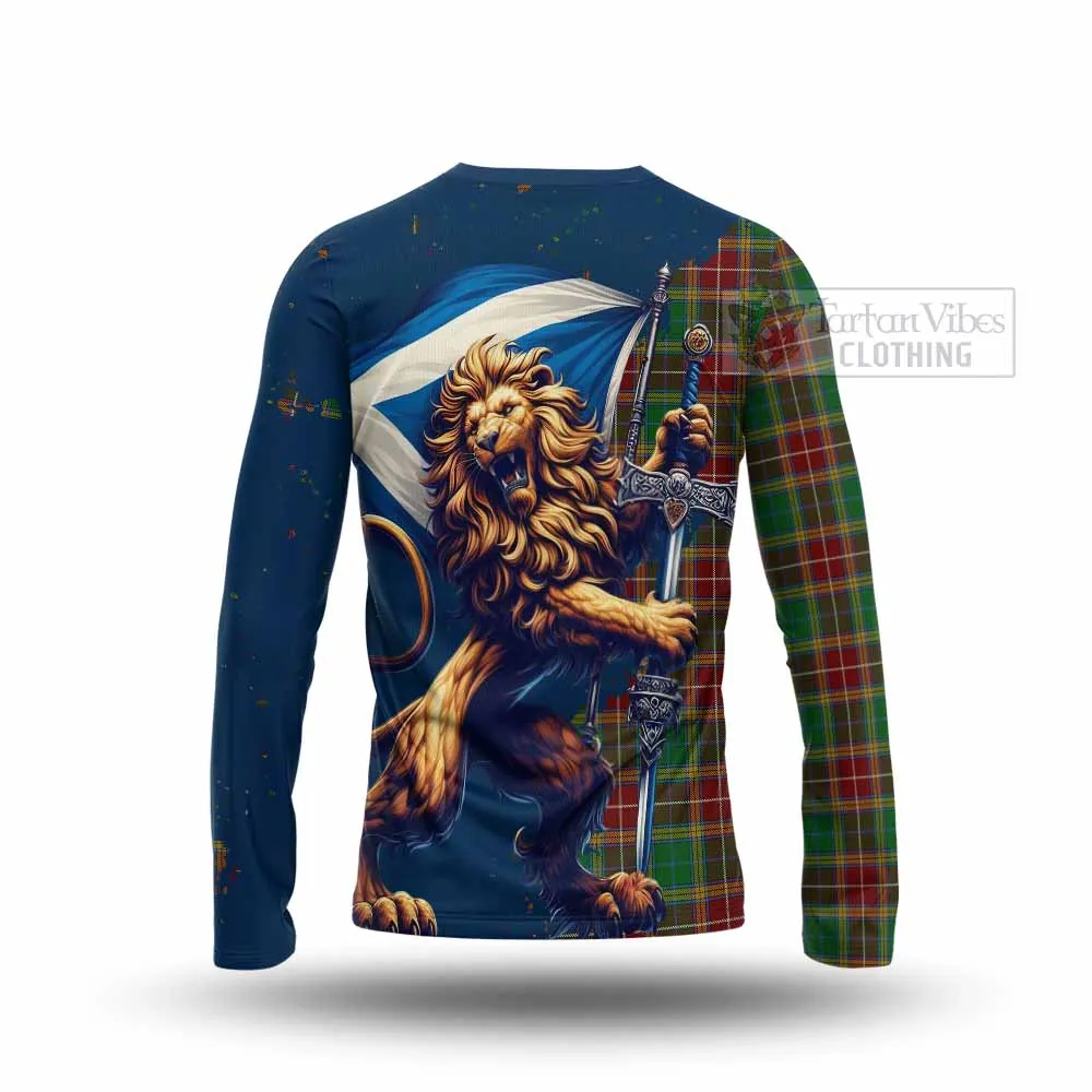 Baxter Tartan Family Crest Long Sleeve T-Shirt with Scottish Majestic Lion