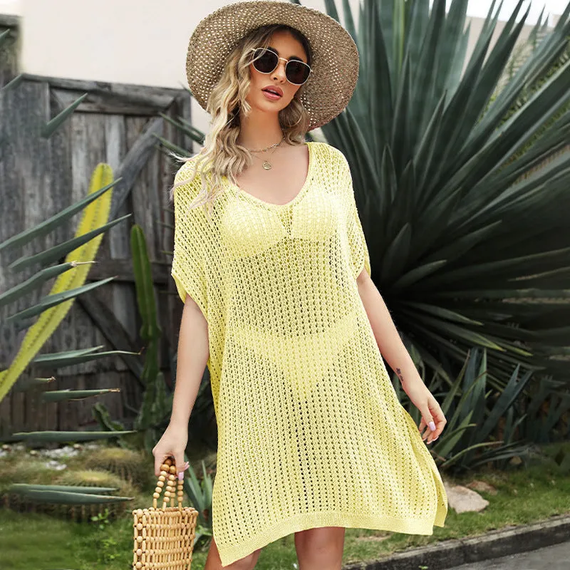 Beach-ready Mesh Inserts Big Size Top Beach Dress