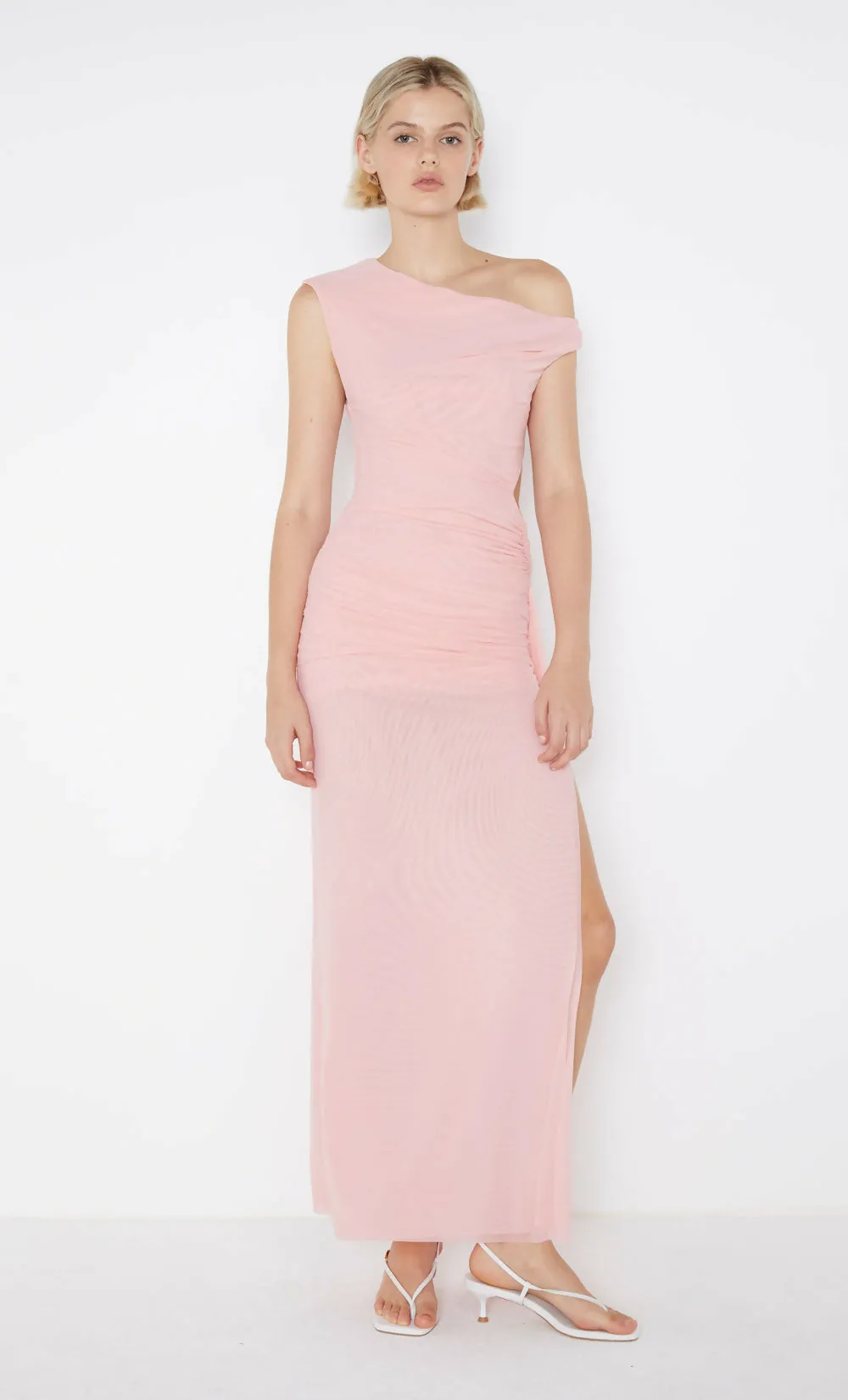 Bec & Bridge Victoria Asymmetrical Maxi Dress in Light Pink