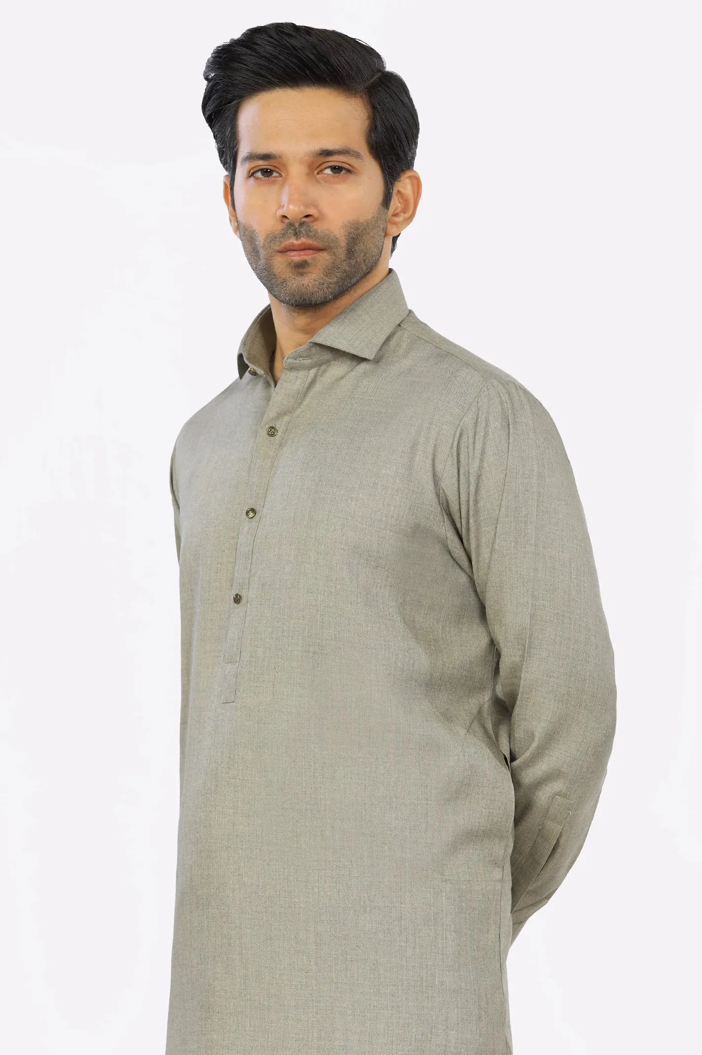 Beige Rayon Blend Shalwar Kameez