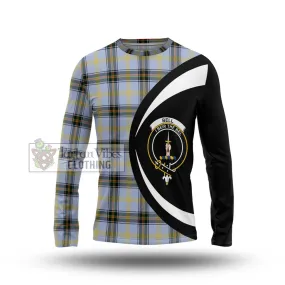 Bell of the Borders Tartan Long Sleeve T-Shirt with Family Crest Circle Style